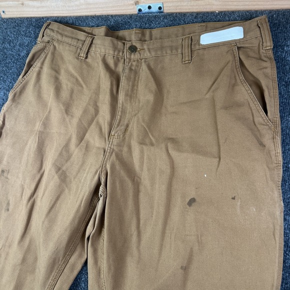 Carhartt Work Pants Men's 42x32 (43x30) Brown Rugged Dungaree Fit 383-51 - Picture 1 of 16